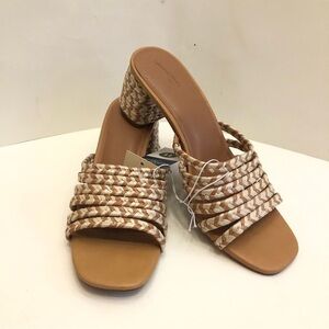 Universal Thread Rachel Braided Mule Block Heels Square Open Toe Sandals Size 11